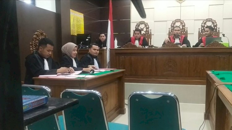 JPU Kejari Muba membacakan tuntutan terhadap salah satu terdakwa kasus pembunuhan/ist.
