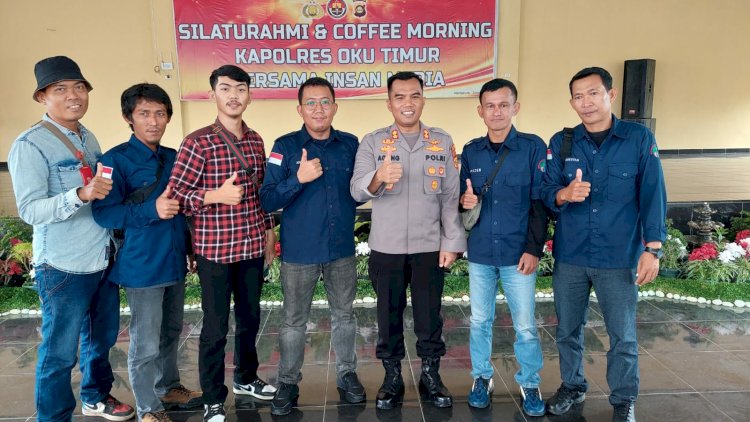 Kapolres OKU Timur AKBP Dwi Agung Setyono menggelar silaturahmi dan coffe morning bersama insan pers di wilayah tersebut/ist.