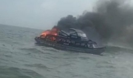 Speedboat terbakar di perairan OKI/ist