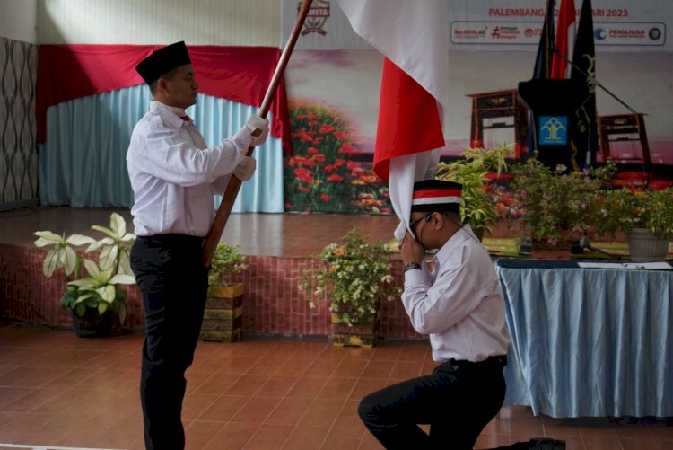 Narapidana teroris bernama Al Farisi mengucap ikrar setia kepada NKRI di Aula Lapas Merah Mata Palembang/ist.