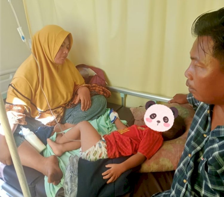 Balita KZ setelah mendapat penanganan dari pihak RSUD Martapura, sebelum dirujuk ke rumah sakit di Palembang, Jumat (10/2).