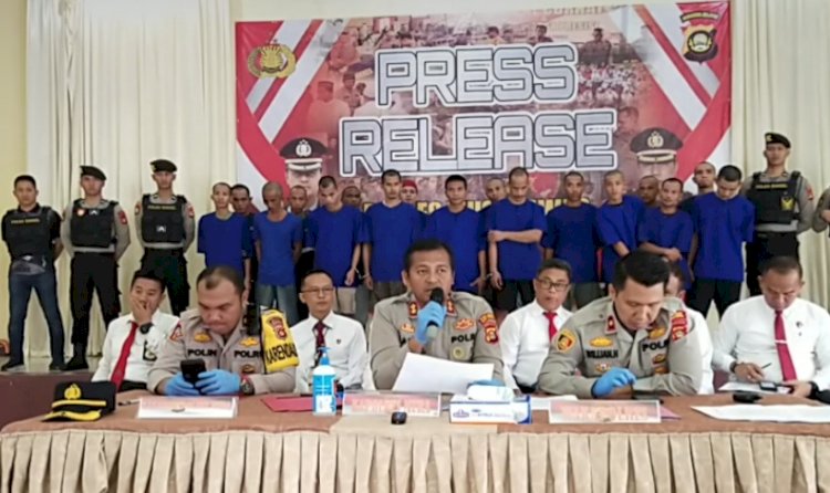 Polres Musi Rawas menggelar press rilis ungkap kasus selama sebulan lebih terakhir ini/ist