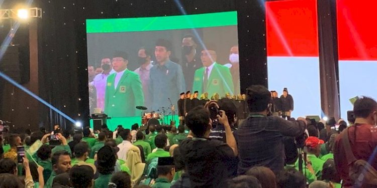 Presiden Jokowi bersama elite partai politik hadiri perayaan puncak Harlah 50 PPP/RMOL