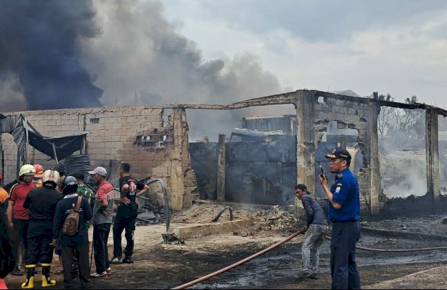 Lokasi kebakaran gudang BBM ilegal yang berada di Kelurahan Keramasan Kecamatan Kertapati Palembang/Foto:Dokumen RMOL