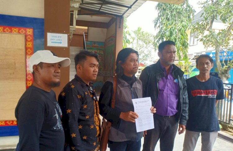 AMPCB usai menggelar aksi damai di DPRD Palembang dan mendatangi Polrestabes Palembang. (Dudy Oskandar/Rmolsumsel). 