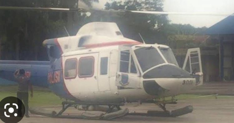 Helikopter Polri jenis Super Bell 3001 membawa Kapolda Jambi beserta rombongan/ist