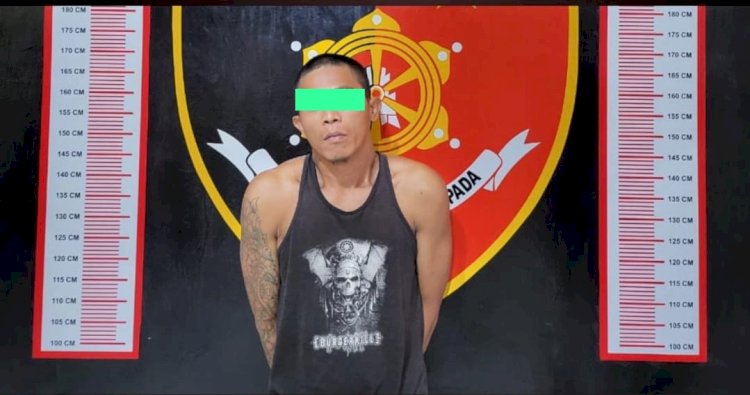 Tersangka Akbar Nuri tak berkutik ditangkap Tim Landak Satreskrim Polres Musi Rawas.(foto Istimewa)
