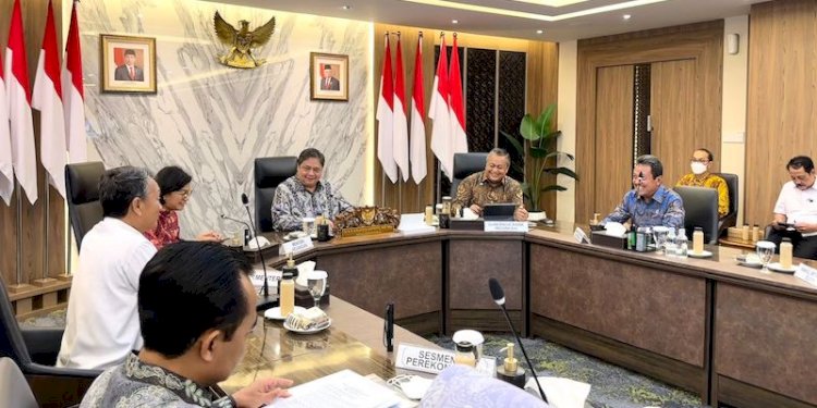 Menko Perekonomian Airlangga saat memimpin rapat koordinasi Tim Pengendali Inflasi Pusat (TPIP)/Net