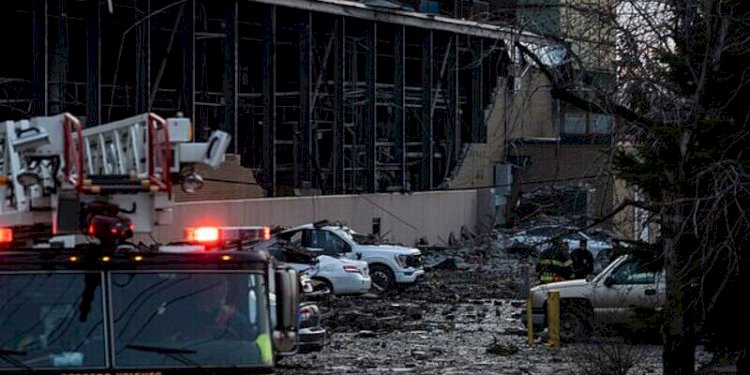 Potret kerusakan yang terlihat di sekitar pabrik logam setelah ledakan terjadi di Ohio, negara bagian AS pada Senin, 20 Febuari 2023/Daily Mail