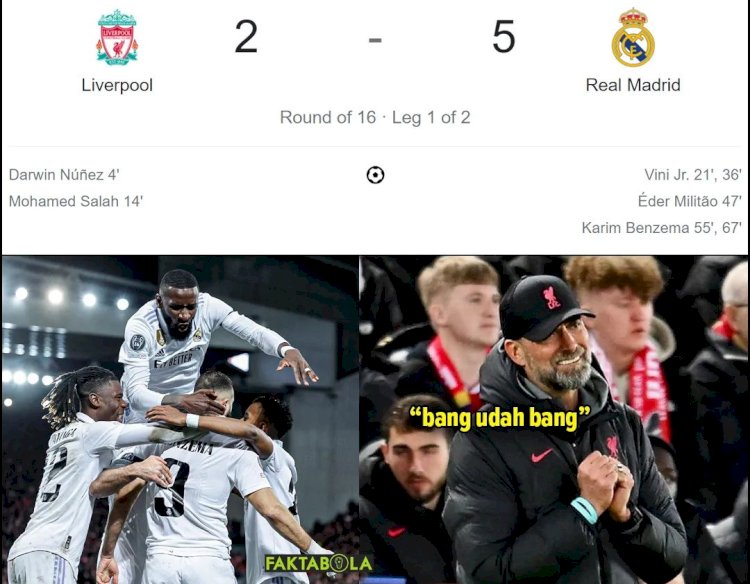 Potingan kekalahan Liverpool viral di media sosial/repro