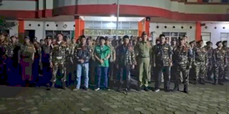 Gerakan Pemuda (GP) Ansor DKI Jakarta dan Banser menggelar apel di halaman GP Ansor DKI Jakarta, Jalan Kramat Raya, Jakarta Pusat/Ist