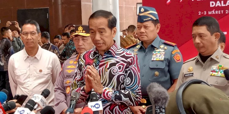 Presiden RI Joko Widodo usai membuka Rakornas Penanggulangan Bencana 2023 di JIExpo Kemayoran, Jakarta Pusat, Kamis (2/3)/RMOL