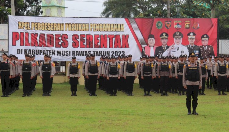 Apel pergeseran pasukan pengamanan Pilkades Musi Rawas/ist