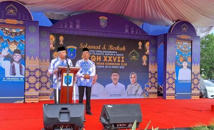 Bupati OKI Iskandar, SE membuka acara Seleksi Tilawatil Quran dan Hafidz (STQH)  yang diiselenggarakan di Kecamatan Pedamaran/ist