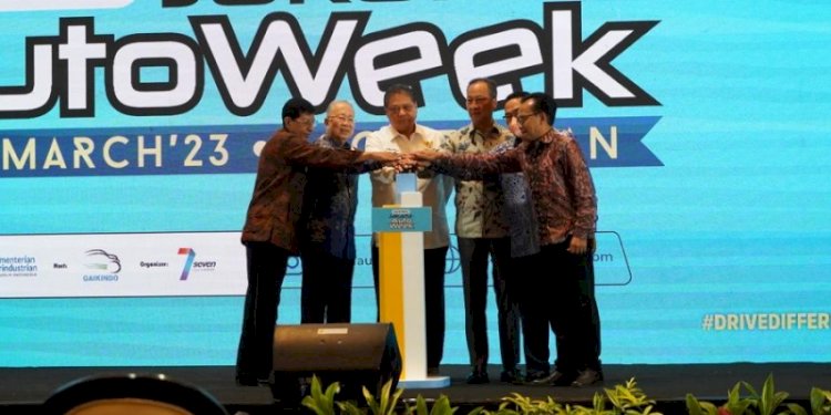 Menteri Koordinator Bidang Perekonomian, Airlangga Hartarto saat Opening Ceremony Pameran Gaikindo Jakarta Auto Week (GJAW) 2023/Net