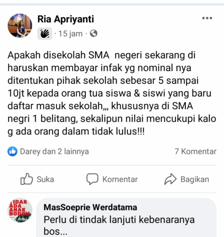 Tangkapan layar facebook/ist