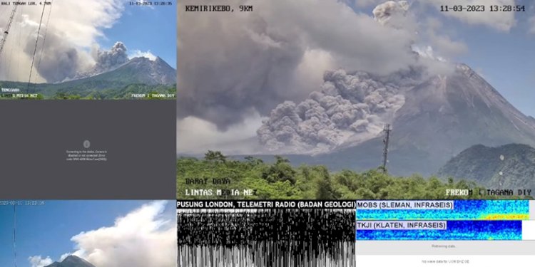 Muntahan awan panas guguran (APG) Gunung Merapi pada Sabtu (11/3)/Ist