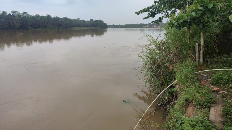 Kondisi air Sungai Musi yang saat ini mengalami peningkatan sangat drastis akibat curah hujan tinggi/ist.