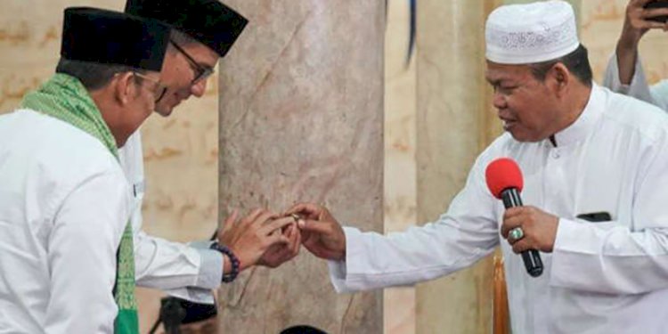 Sandiaga Uno di Ponpes Nurul Amanah Jagakarsa, Minggu (12/3)/Net