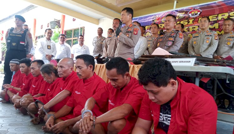 Kapolres Muara Enim AKBP Andi Supriadi dalam konferensi pers yang digelar di Mapolres Muara Enim/Foto:Noviansyah