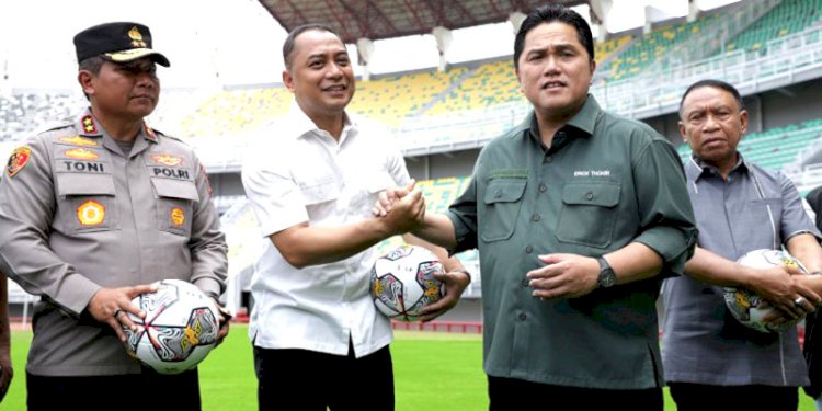 Ketum PSSI, Erick Thohir, menginspeksi kesiapan Stadion Gelora Bung Tomo untuk menjadi salah satu tuan rumah Piala Dunia U-20/RMOLJatim