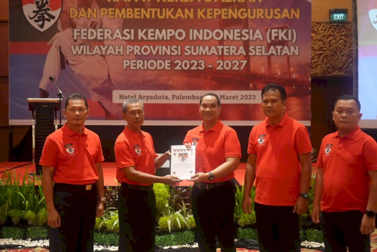 Kakanwil Kemenkumham Sumsel Ilham Djaya dikukuhkan menjadi Ketua Federasi Kempo Indonesia wilayah Sumsel/ist.
