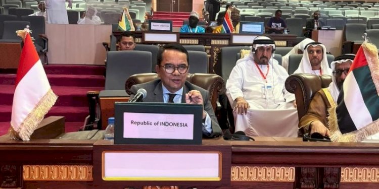 Direktur Kerja Sama Multilateral Duta Besar Tri Tharyat, dalam Konferensi Tingkat Menteri (KTM) ke-49 OKI di Nouakchott, Mauritania, pada 16-17 Maret 2023/Kemlu RI