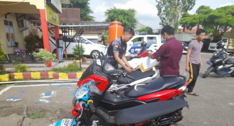 Petugas Satlantas Polres Muara Enim amankan motor balapan liar di Kabupaten Muara Enim/ist.