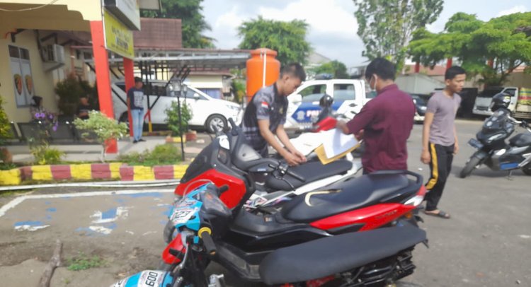 Petugas Satlantas Polres Muara Enim amankan motor balapan liar di Kabupaten Muara Enim/ist.