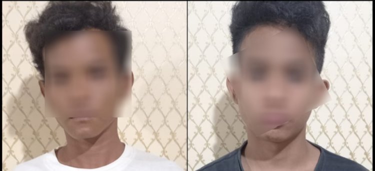 Kedua pelaku pencurian pagar besi Bandar Udara Silampari Lubuklinggau.(foto Istimewa)