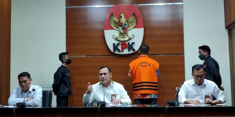 Ketua KPK Firli Bahuri saat umumkan penahanan Rafael Alun Trisambodo/RMOL