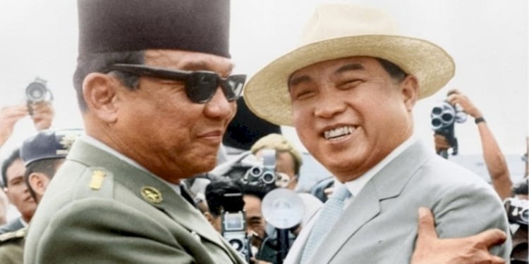  Presiden Indonesia, Soekarno dan Perdana Menteri Korea Utara, Kim Il Sung/Net