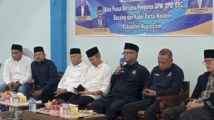 Dialog interaktif Bacaleg Partai NasDem pada pemilu 2024 bersama pengurus DPW, DPD, DPC dan kader partai Nasdem Kabupaten Muara Enim/ist.