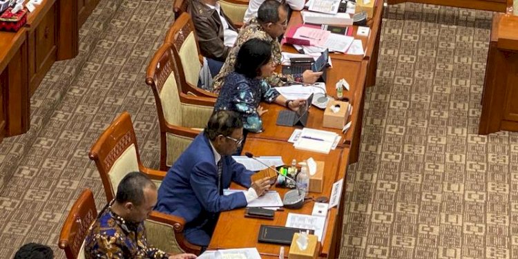 Menkeu Sri Mulyani hadir bersama Menko Polhukam Mahfud MD dan Kepala PPATK di RDP bersama Komisi III DPR RI/RMOL