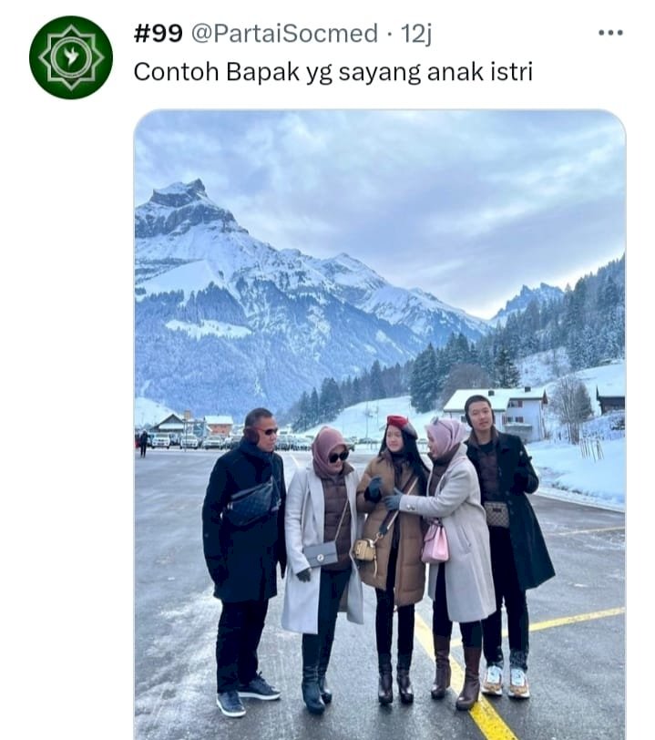 Tangkaoan layar Kadis PUPR Empat Lawang bersama keluarga liburan ke Luar Negeri/repro