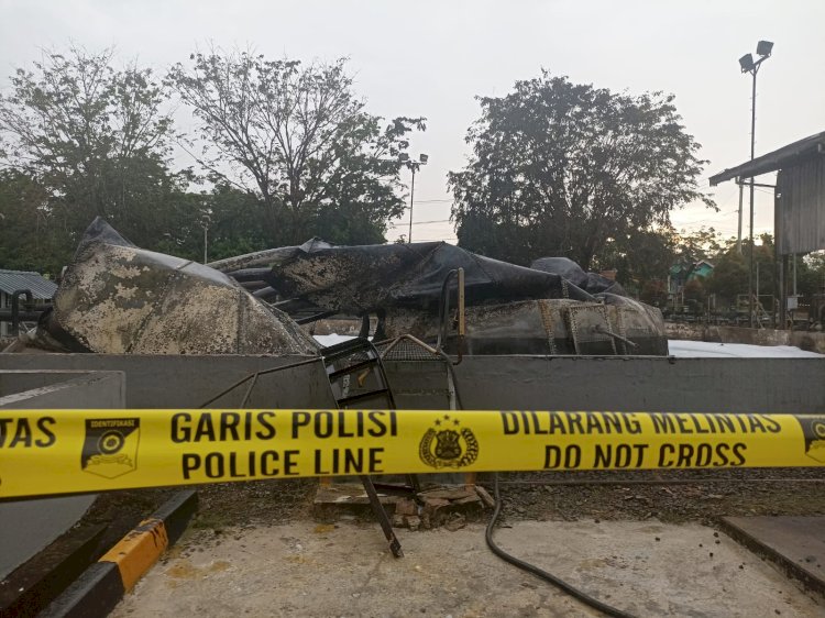 Slopetank terbakar di Kilometer 77 Banyuasin/ist
