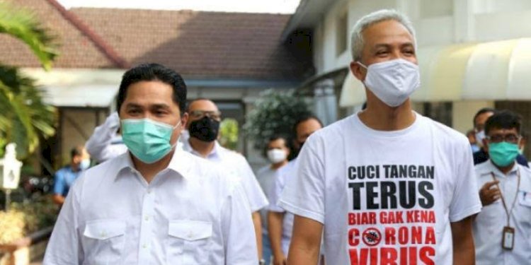 Menteri BUMN Erickt Thohir dan Ganjar Pranowo/ist