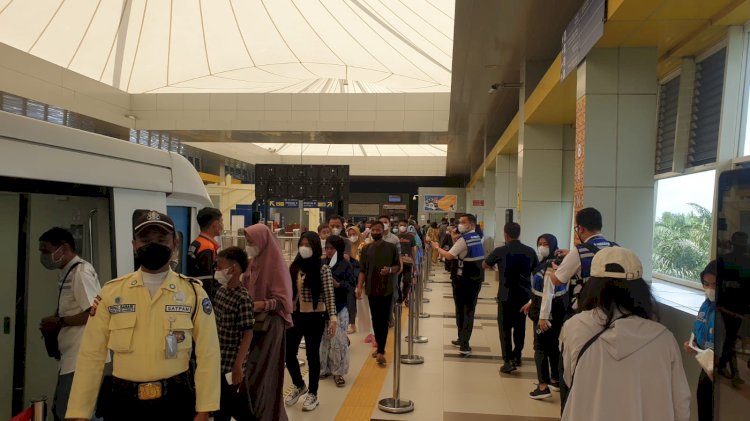 Lonjakan penumpang LRT Sumsel. (ist/rmolsumse.id) 