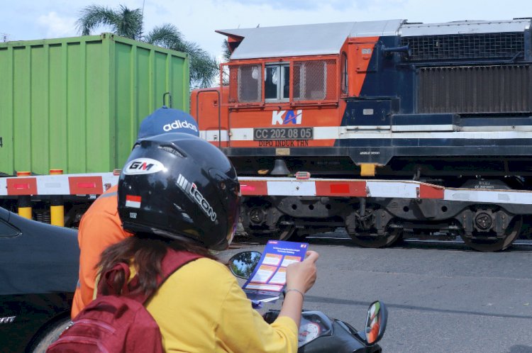 Salah satu titik perlintasan kereta api yang ada di Sumsel. (ist/rmolsumsel.id) 