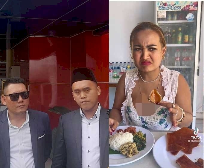 Konten makan kulit babi Lina Mukherjee. (tangkapan layar)