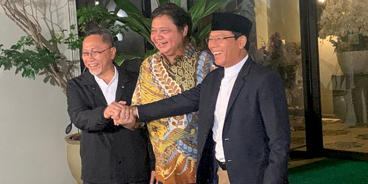 Pertemuan tiga ketum parpol yang tergabung dalam Koalisi Indonesia Bersatu (KIB)/RMOL