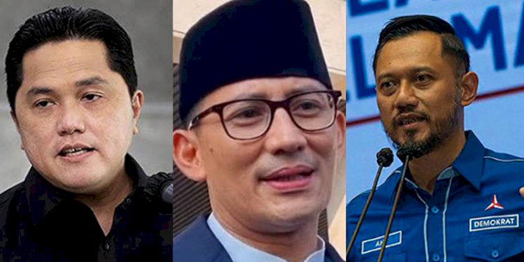Erick Thohir-Sandiaga Uno-Agus Harimurti Yudhoyono/Repro