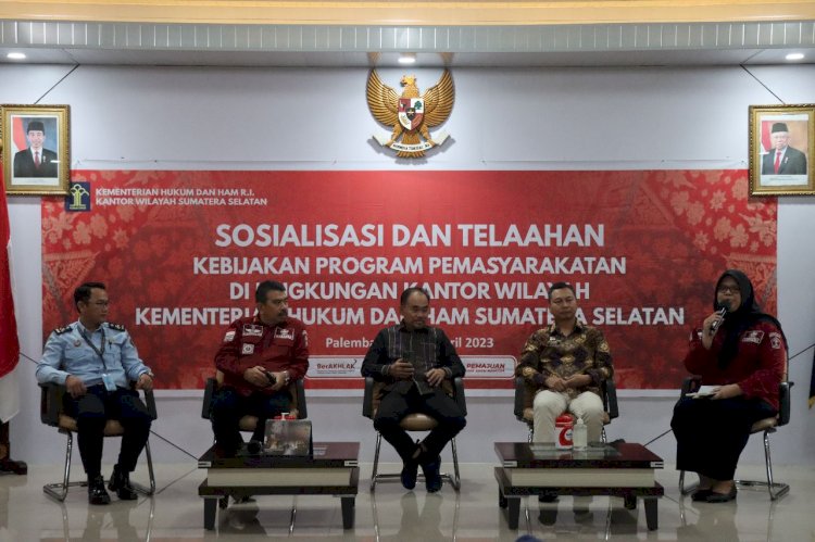  Kantor Wilayah Kementerian Hukum dan HAM Sumatera Selatan kembali menggelar Sosialisasi dan Telaahan Kebijakan Program Pemasyarakatan, Sabtu(27/4).(dok. Humas KemenkumHAM)