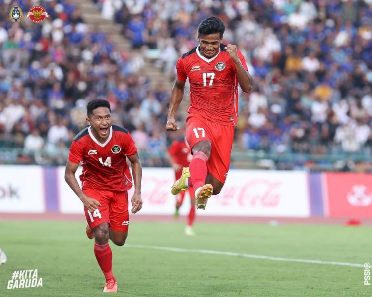 Selebrasi Irfan Jauhari usai menjebol gawang Filipina/Foto:PSSI