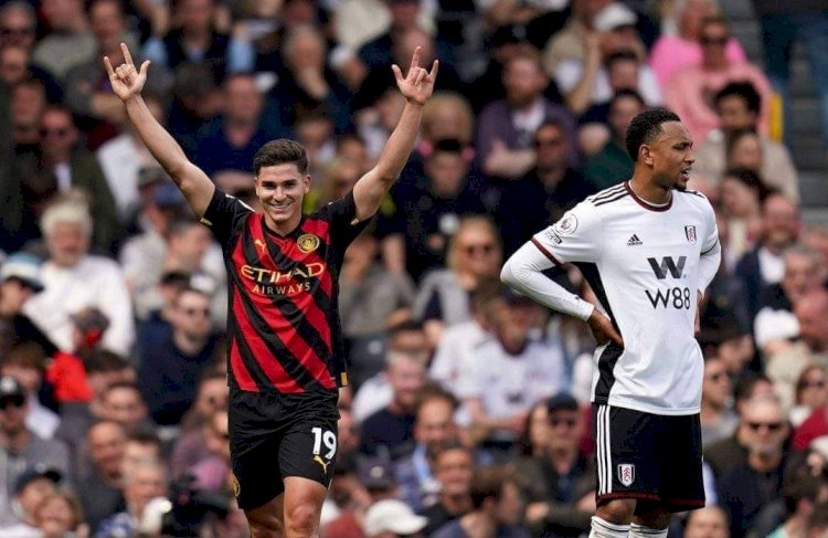 Selebrasi Alvarez usai menjebol gawang Fulham/ist