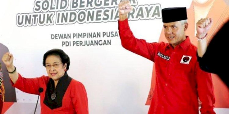 Ketum PDIP Megawati Soekarnoputri usai mengumumkan Ganjar Pranowo sebagai calon presiden/Ist