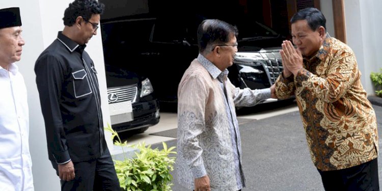 Wapres ke 10 dan 12 Jusuf Kalla saat menerima kunjungan Prabowo Subianto/Ist
