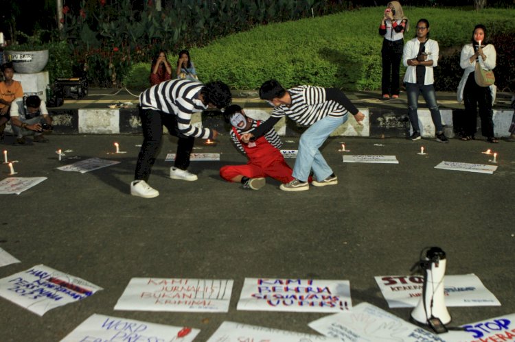 Rangkaian Aksi Damai Peringatan Hari Pers Dunia di Palembang/ist