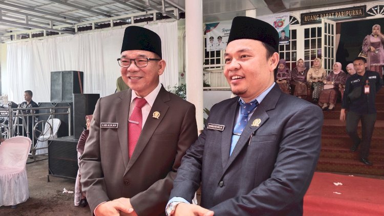 etua DPRD Kabupaten PALI, H. Asri AG  Didampingi Wakil Ketua II DPRD PALI, M. Budi Hoiru/ist
