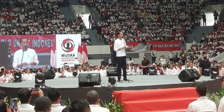  Presiden Joko Widodo saat pidato di acara Musra/RMOL